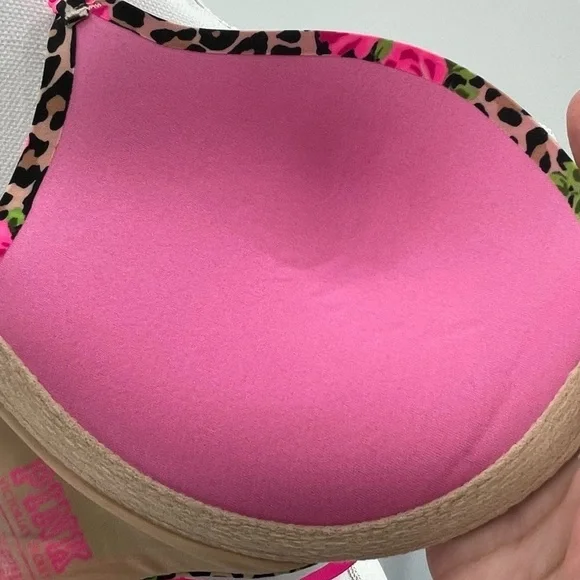 Victoria’s Secret PINK Cheetah Roses Push Up 36B - Picture 4 of 7